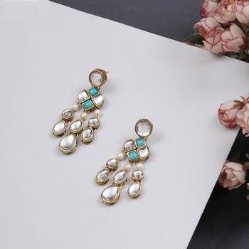 Droopy kundan earrings 3