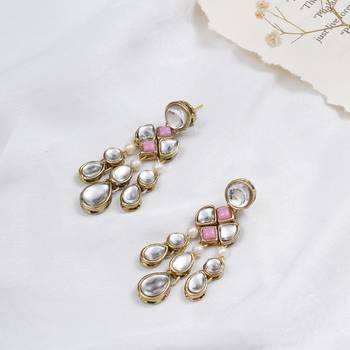 Droopy kundan earrings 1
