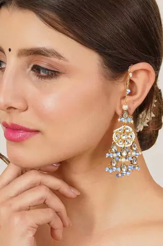 Light blue bliss kanauti earrings