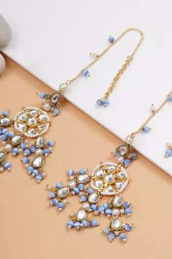 Light blue bliss kanauti earrings