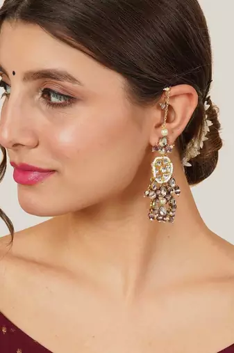 Purple bliss kanauti earrings