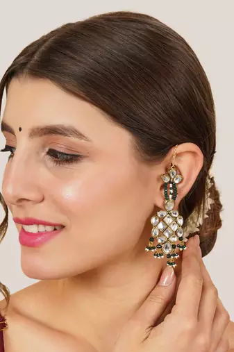 Majestic kundan earrings