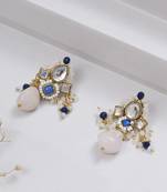 Dark blue affair kundan earrings