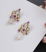 Dark purple affair kundan earrings