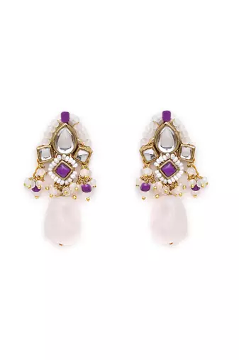 Dark purple affair kundan earrings