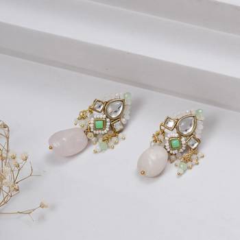 Light green affair kundan earrings 1