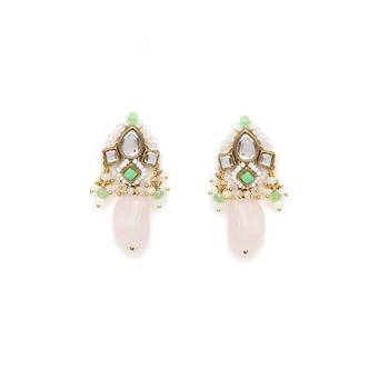 Light green affair kundan earrings 2