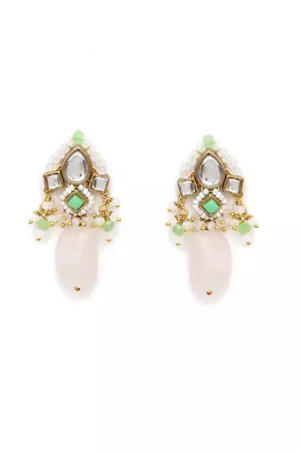 Light green affair kundan earrings