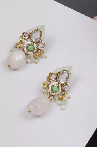 Light green affair kundan earrings