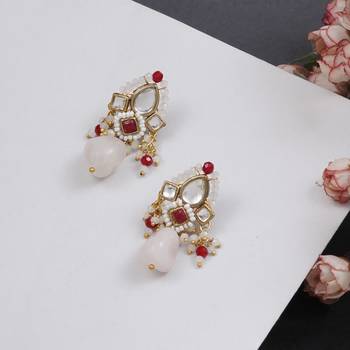 Maroon affair kundan earrings 1