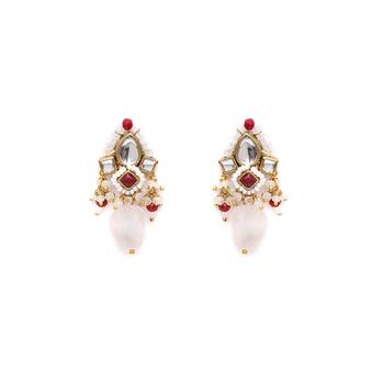 Maroon affair kundan earrings 2