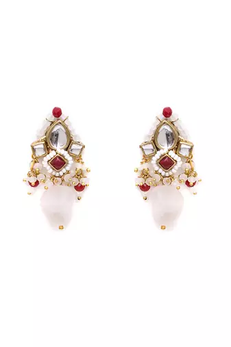 Maroon affair kundan earrings