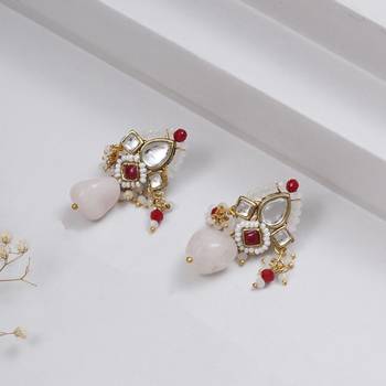 Maroon affair kundan earrings 3