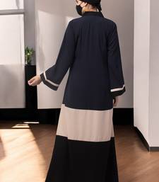 Multicolor color-blaocked open abaya