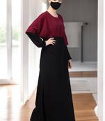 Black dual color abaya with designer sleeves