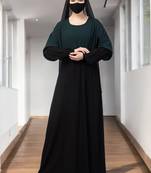 Black dual color abaya with designer sleeves