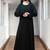 Black dual color abaya with designer sleeves