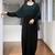 Black dual color abaya with designer sleeves