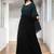 Black dual color abaya with designer sleeves