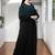 Black dual color abaya with designer sleeves