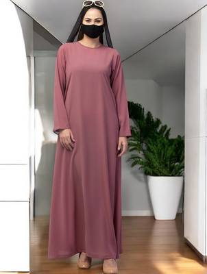 Pink a line abaya with pockets in firdaus 5