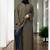 Green front open abaya with kimono sleeves & belt