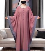 Multicolor elegant kaftan abaya with contrast striped borders