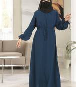 Teal abaya with designer sleeves