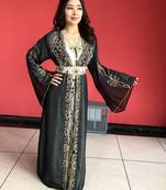 SALE Luxury Bedded Crystal Work Moroccan Dubai Kaftans Wedding Bridesmaid Dress