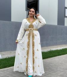 SALE New Wedding Moroccan Dubai Kaftan Arabic Abaya Dress Very Fancy Long Gown