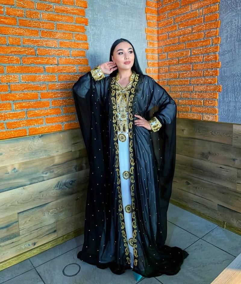 SALE Luxury Bedded Crystal Work Moroccan Dubai Kaftans Wedding Bridesmaid Dress