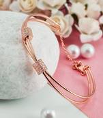 Rose gold  sterling silver alligned kada