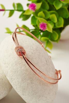 Rose gold  sterling silver knot kada 1
