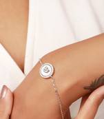 Silver dainty swan bracelet (mop)