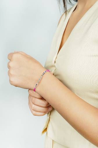 Silver multicolour twinkle bracelet