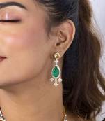 Green sterling silver earrings