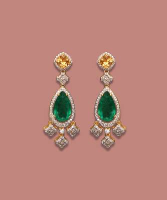 Green sterling silver earrings 2