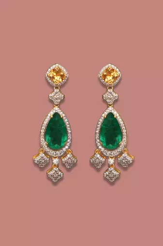 Green sterling silver earrings
