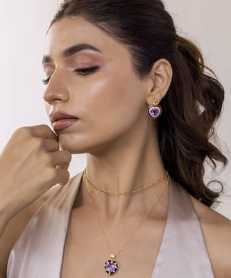 Purple sterling silver earrings 1