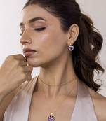 Purple sterling silver earrings