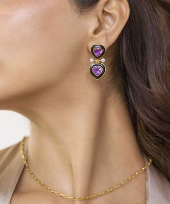 Purple earrings with sterling silver base 1