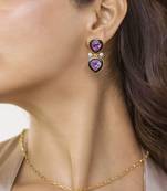 Purple earrings with sterling silver base