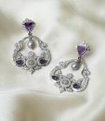 Silver studded jewellery rhodium plated sterling earrings