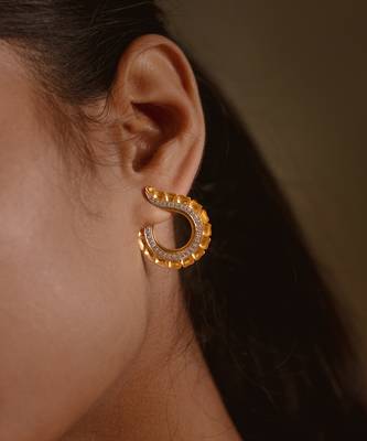 Gold sterling silver earrings 1