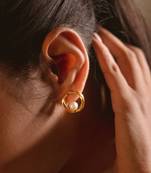 Gold sterling silver studded earrings