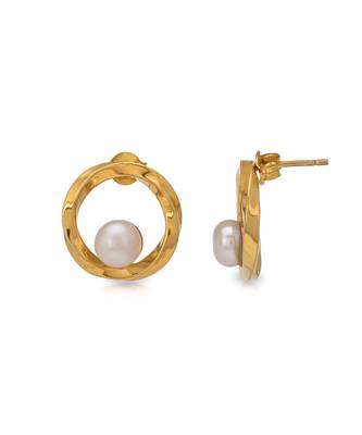 Gold sterling silver studded earrings 2