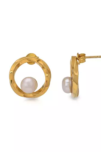 Gold sterling silver studded earrings