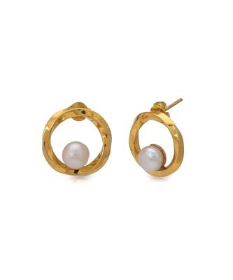 Gold sterling silver studded earrings 3