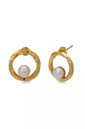 Gold sterling silver studded earrings