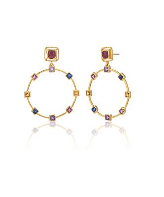 Multicolor sterling silver studded earrings 3